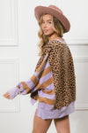 LEOPARD AND STRIPE MIXED TOP