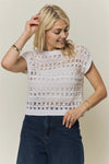 Cap Sleeve Crochet Knit Crop Top