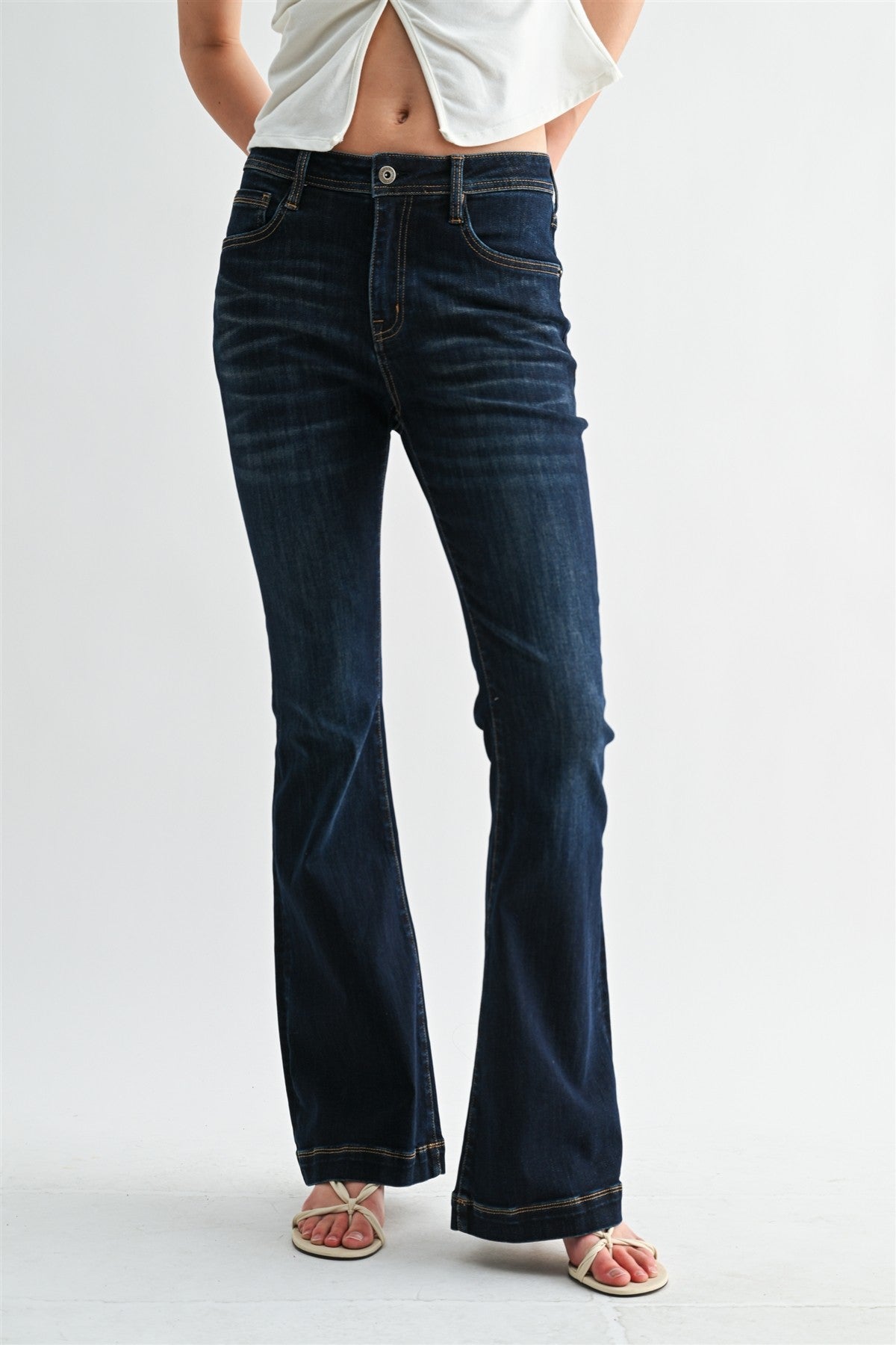 Mica Denim High Rise Flare Leg - Blush & Cactus