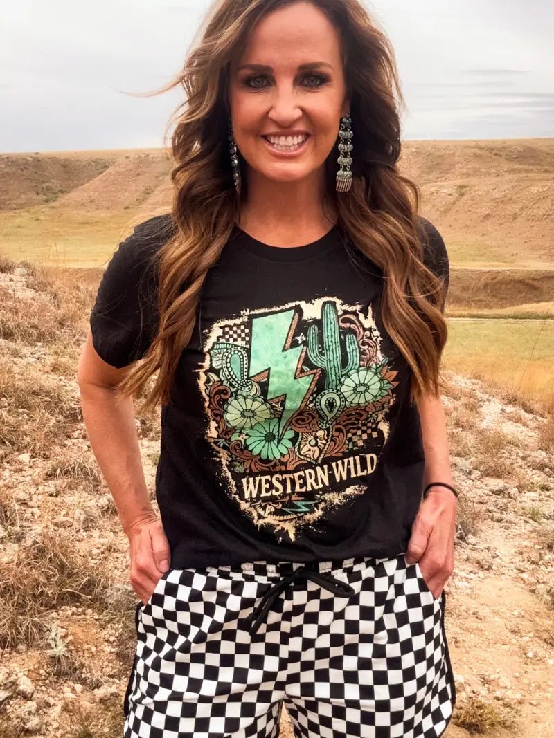 Western Wild Tee - Blush & Cactus