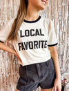 Local Favorite Ringer Shirt, Ringer Tee - Blush & Cactus
