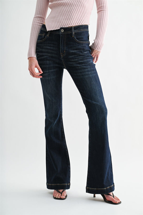 Mica Denim High Rise Flare Leg - Blush & Cactus