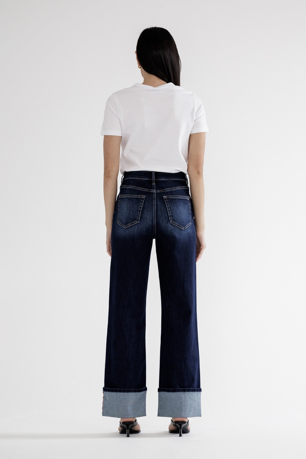 Mica High Rise Wide Leg With Cuff Hem