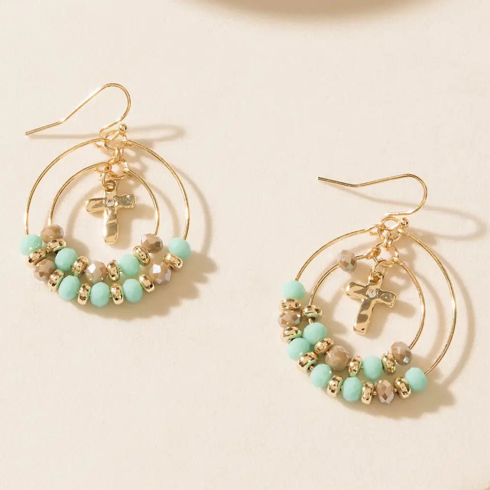 Serenity Earrings in Aqua Gold - Blush & Cactus