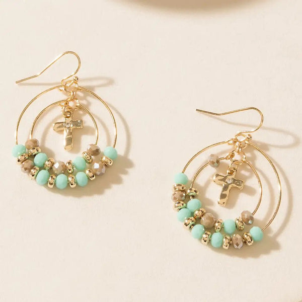 Serenity Earrings in Aqua Gold - Blush & Cactus