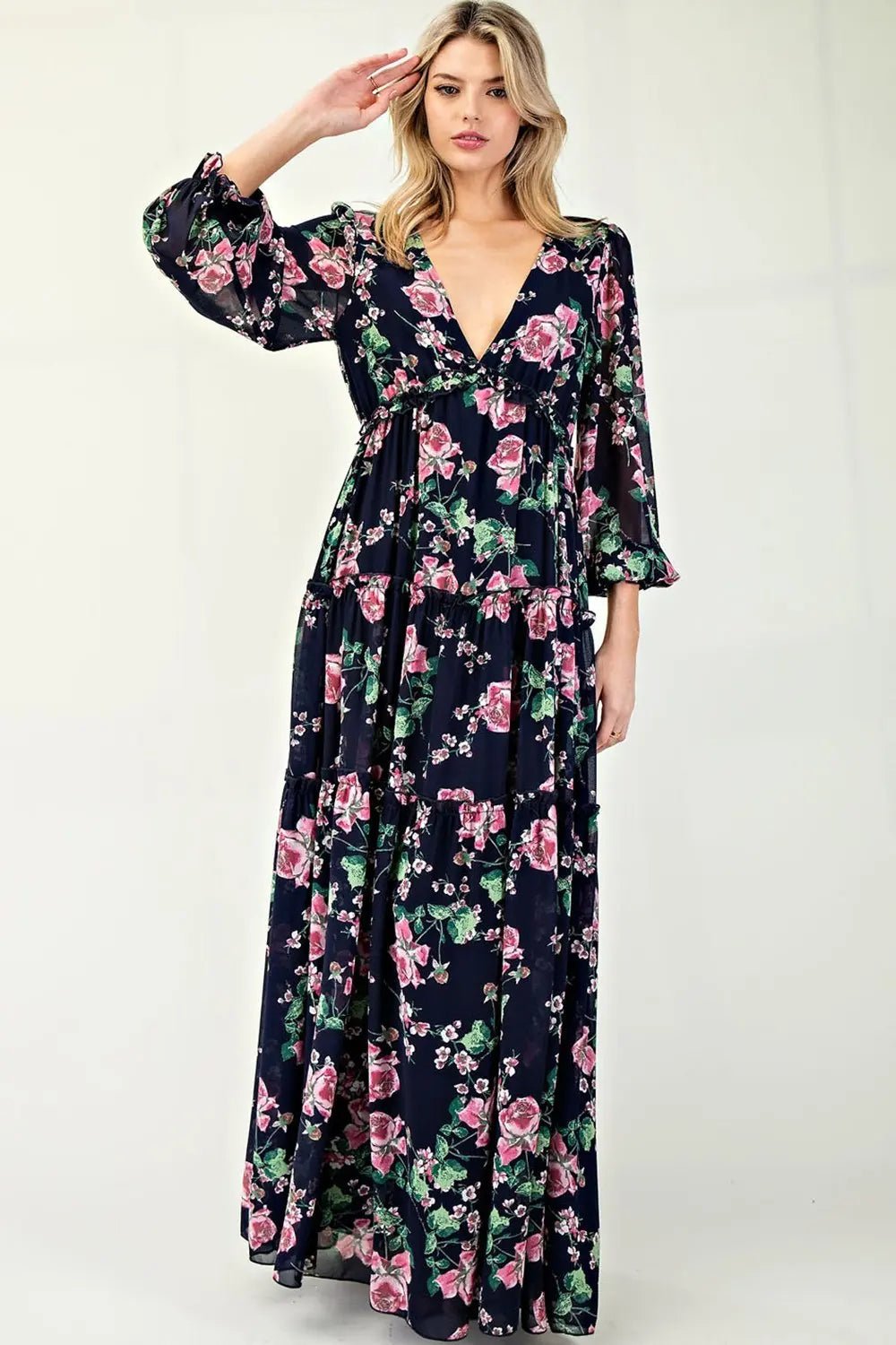 Midnight Bloom Maxi Dress
