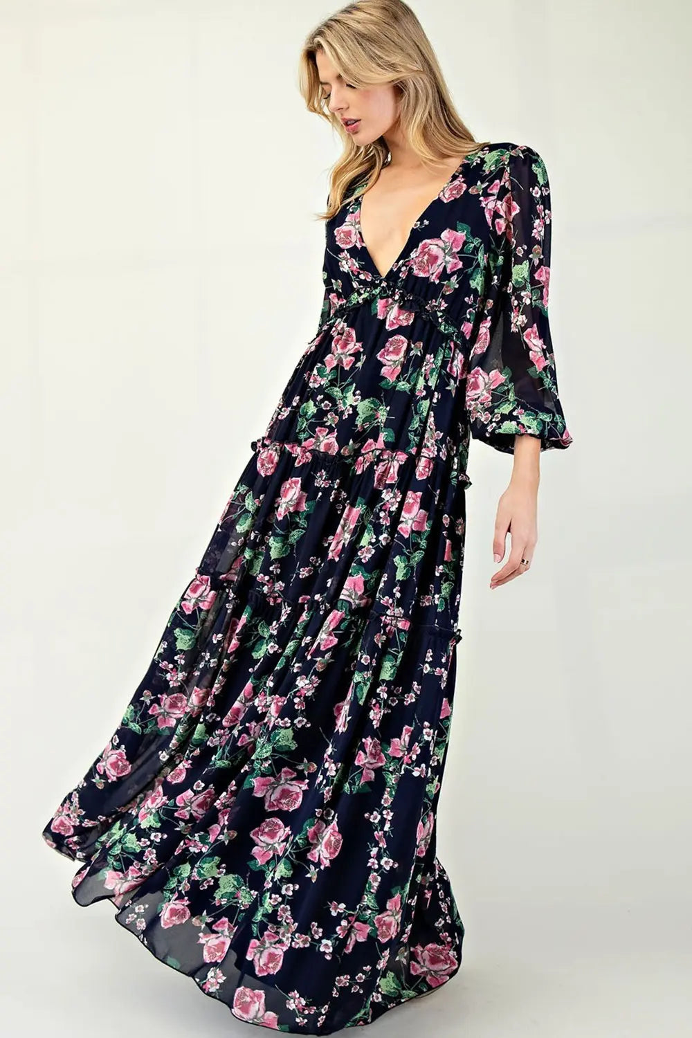 Midnight Bloom Maxi Dress