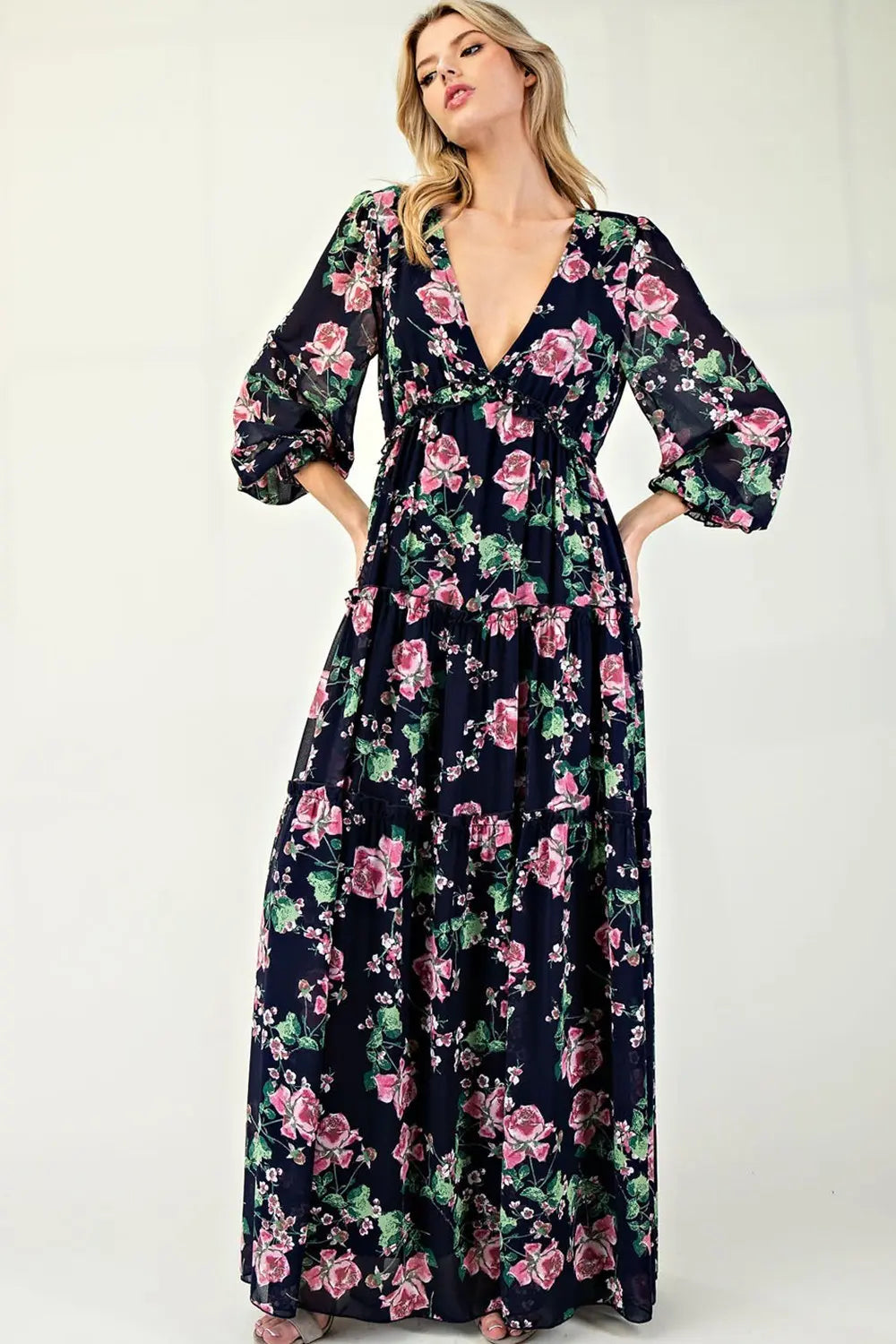 Midnight Bloom Maxi Dress