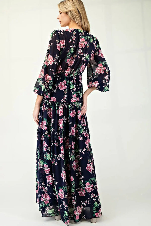 Midnight Bloom Maxi Dress