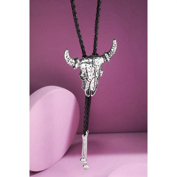 Steer Skull Bolo Tie - Blush & Cactus