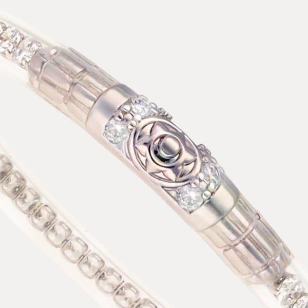 BuDhaGirl Queen All Weather Bangles (AWB) - Clear Crystal (Single Bangle) - Blush & Cactus
