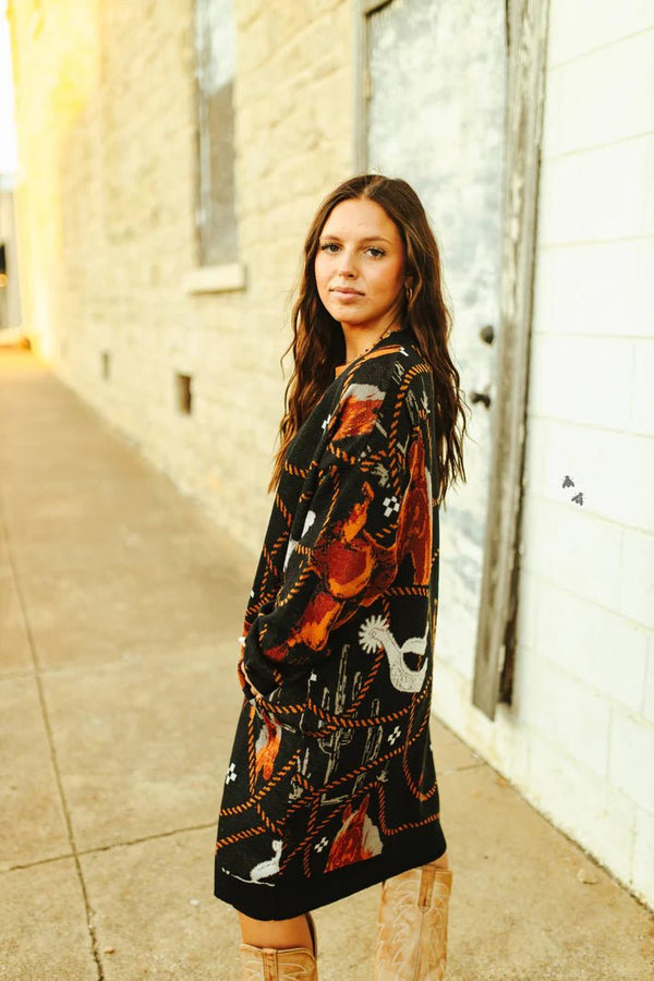 Roped in Style Cardigan - Blush & Cactus