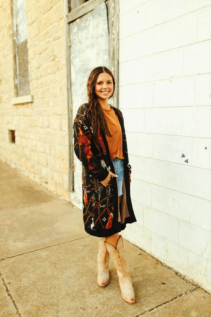 Roped in Style Cardigan - Blush & Cactus