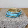Turquoise Inlay Gold Bangle Set - Blush & Cactus