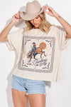 Phil Love Bohemian Cowboy Print Thermal Short Sleeve Top
