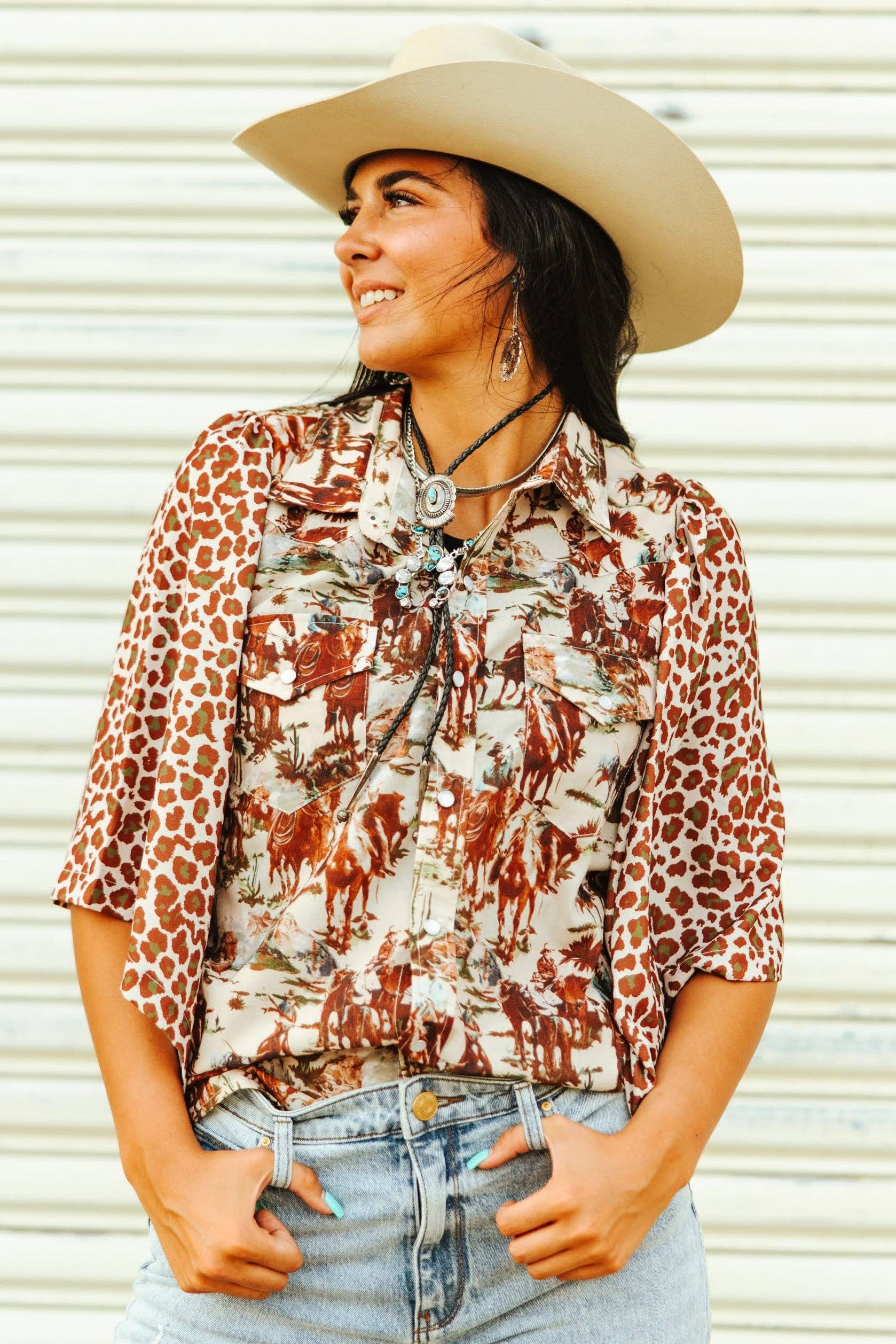 Cowboy Cheetah Top