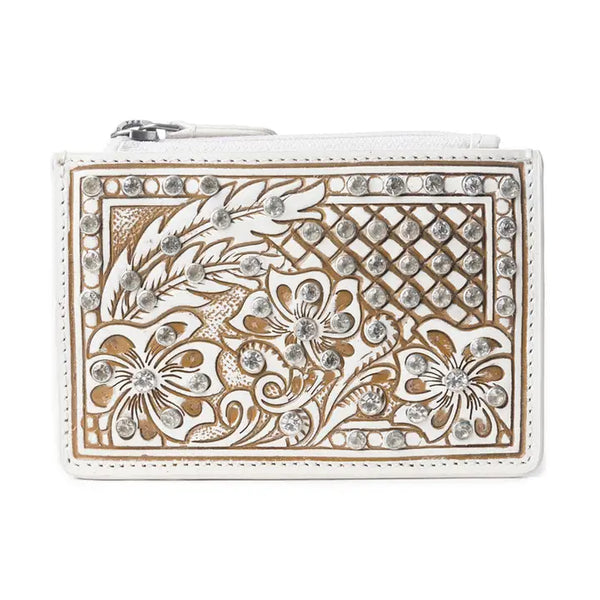 Myra Sparkling Desert Moon Credit Card Holder in Chocolate White