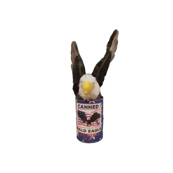 Canned Bald Eagle W/Jokes Plush Patriotic American Flag USA - Blush & Cactus