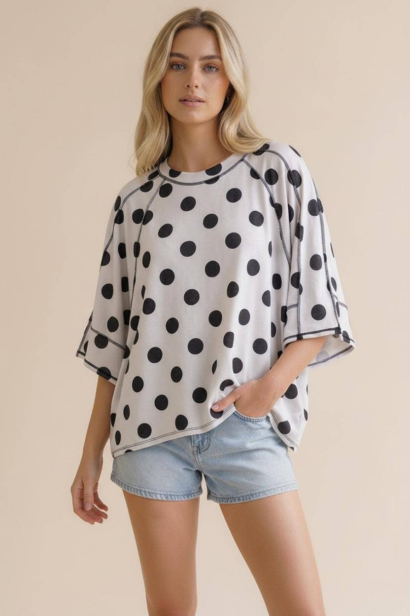 The Dot Your Way Tee - Blush & Cactus