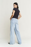 Mica Super High Wide Leg Raw Hem - Blush & Cactus