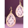 Teardrop Filigree Earrings - Blush & Cactus