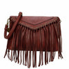 Dallas Classic Vegan Leather Western Fringe Crossbody Bag - Blush & Cactus