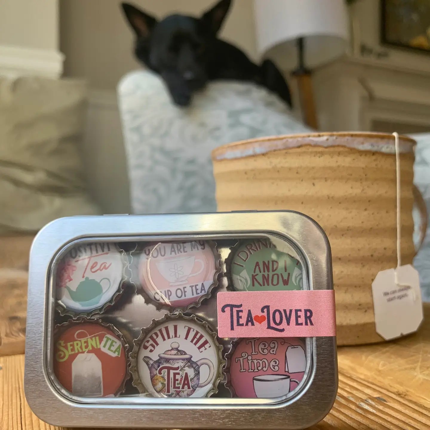 Tea Lover Magnets - Handmade & Eco - Friendly - Blush & Cactus