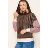 Staccato Color Blocked Stripe Hoodie Top