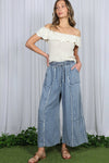 Self Fray Tencel Chambray Palazzo Pants