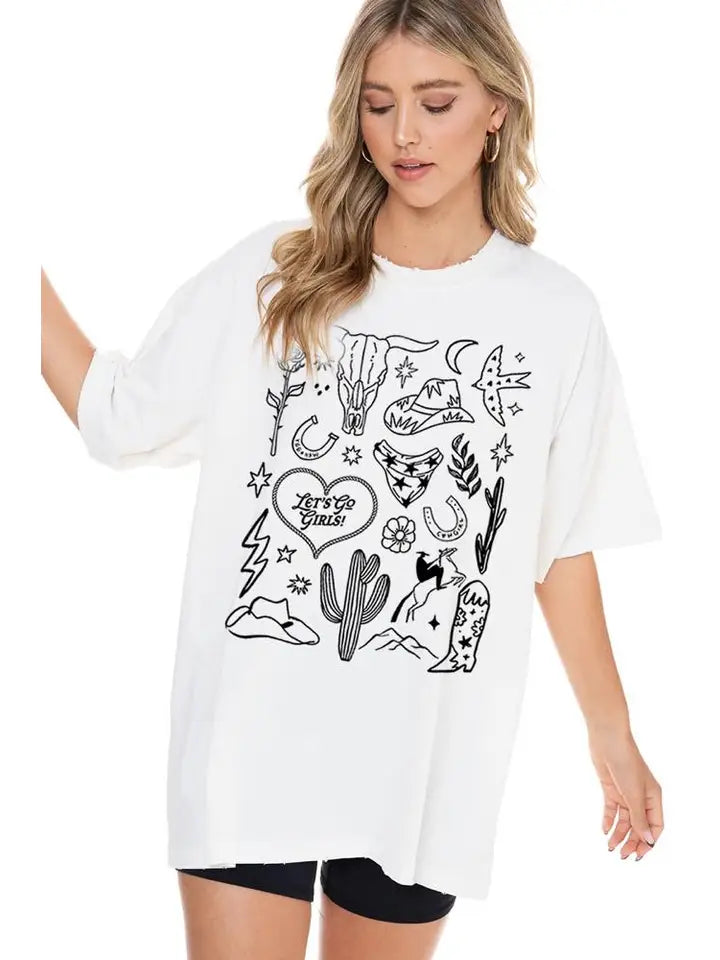 Zutter Western Elements Oversized Vintge Graphic Top