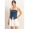 Nashville Nights Denim Strapless Top - Blush & Cactus