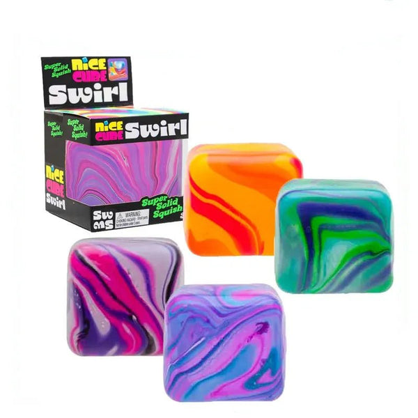 Nice Cube Swirl Squishy Decompression Toy - Blush & Cactus
