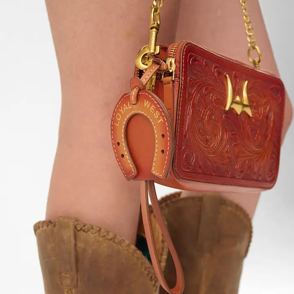 Loyal West Shell Mini Purse in Handtooled Leather
