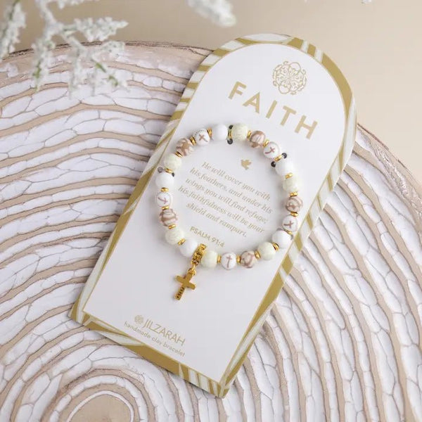 Ivory Palm Faith Bracelet - Blush & Cactus