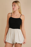 Very J Bubble Hem Romper With Smocking Body
