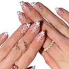 PaintLab Chrome Polka Dot Press On Nails - Blush & Cactus