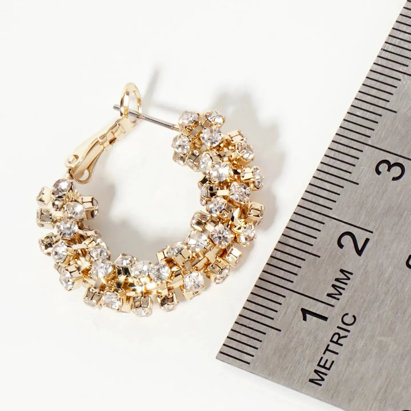 25mm 14K - Gold - Dipped Crystal Wrap Latch - Back Hoop Earrings - Blush & Cactus
