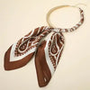 Abstract Pattern Fabric Scarf Double Bubble Chain Necklace