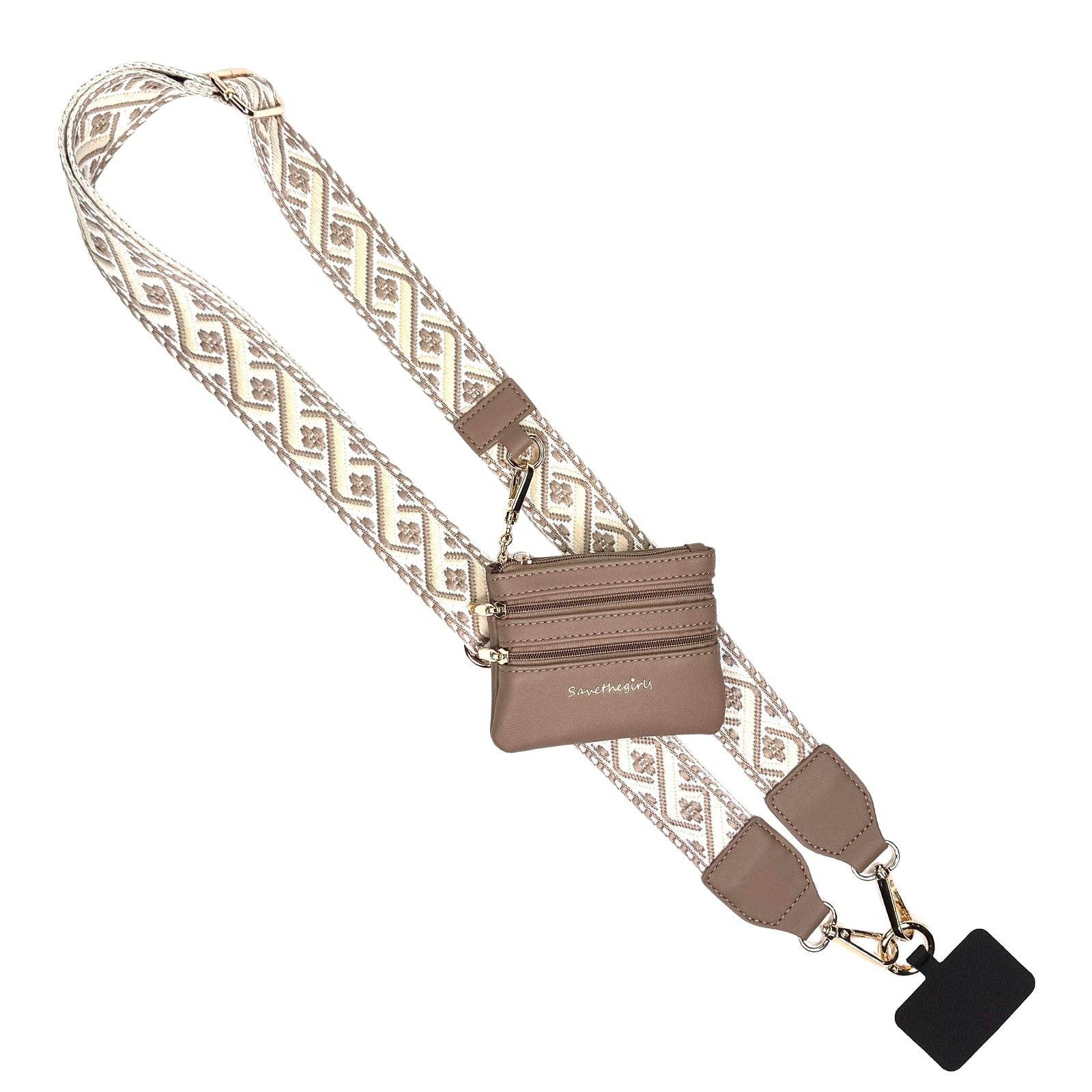 Clip & Go Strap w/Zippered Pouch XOXO - Blush & Cactus