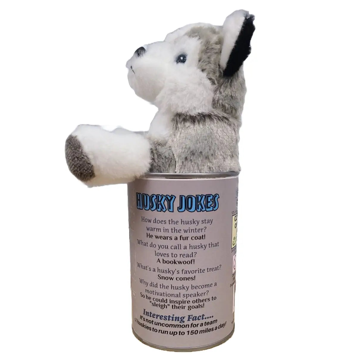Canned Husky | Stuffed Animal Dog Plush W/Jokes Unique Gift