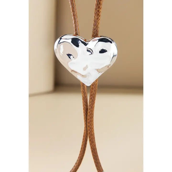 Heart Bolo Pendant Cord Necklace - Blush & Cactus