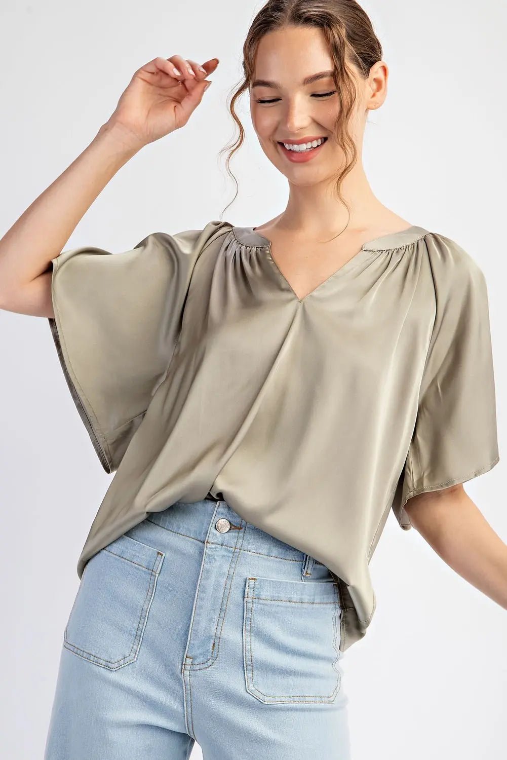 Simply Chic Blouse - Blush & Cactus