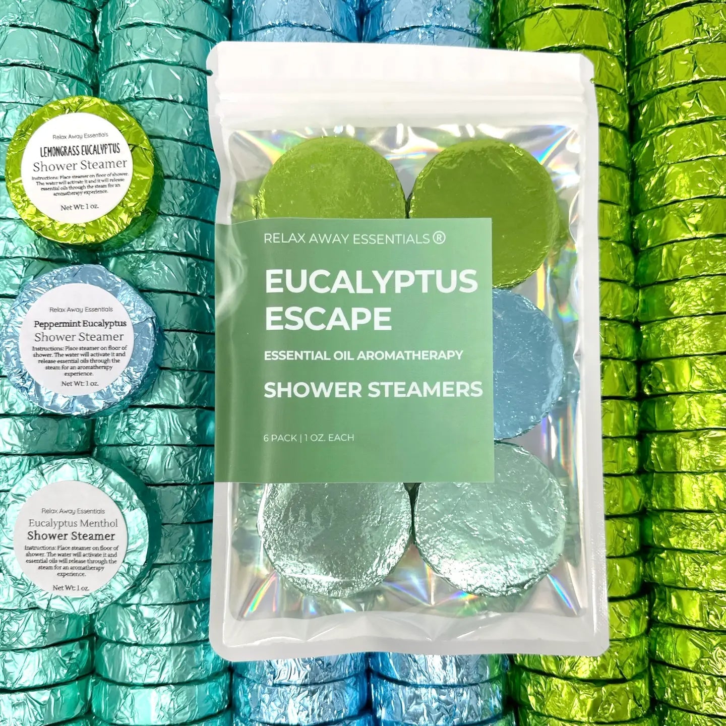 Eucalyptus Escape Shower Steamers 6 Pack - Made in USA - Spa - Blush & Cactus