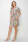 Sale Paisley Drawstring Sleeve Jersey Dress