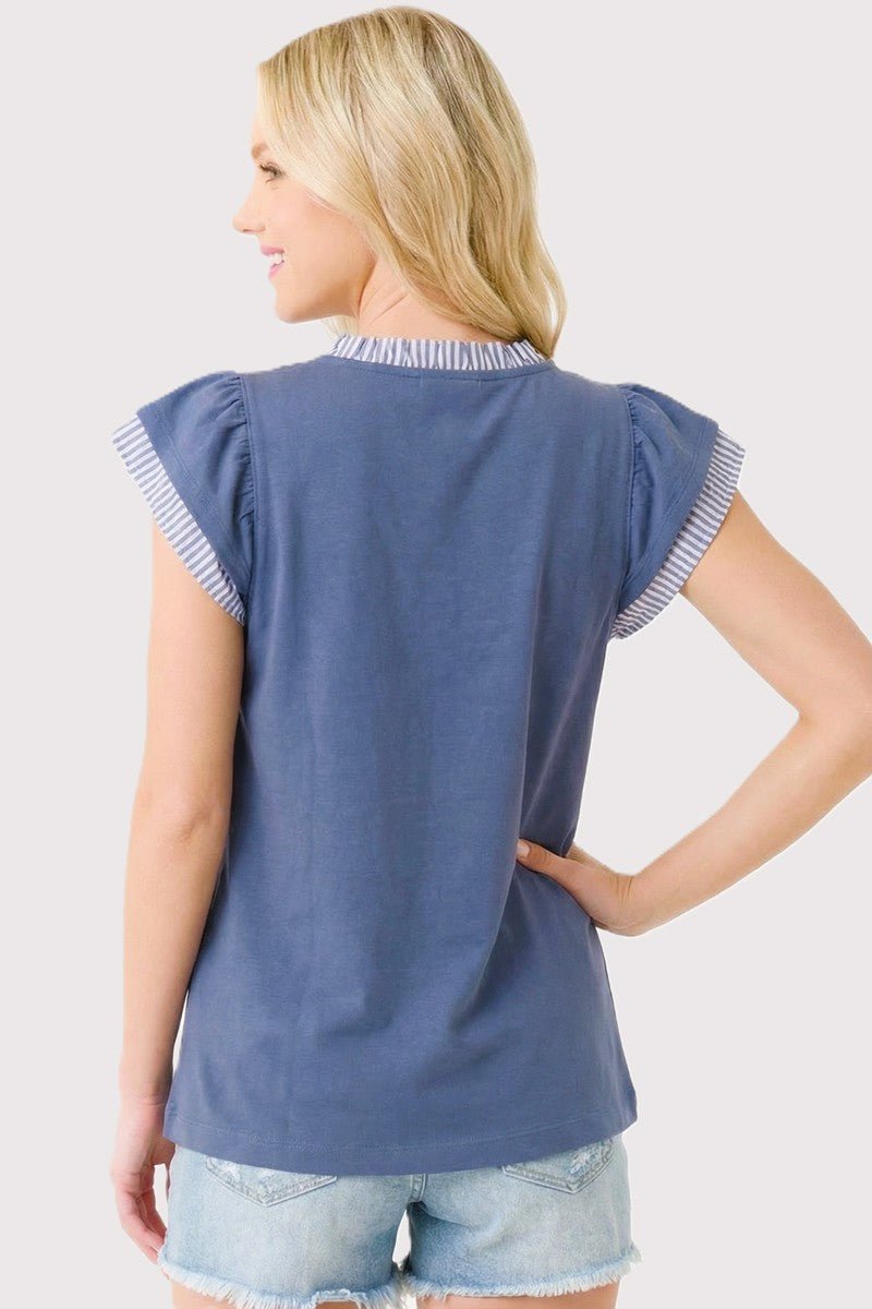 Blue Ribbon Top - Blush & Cactus