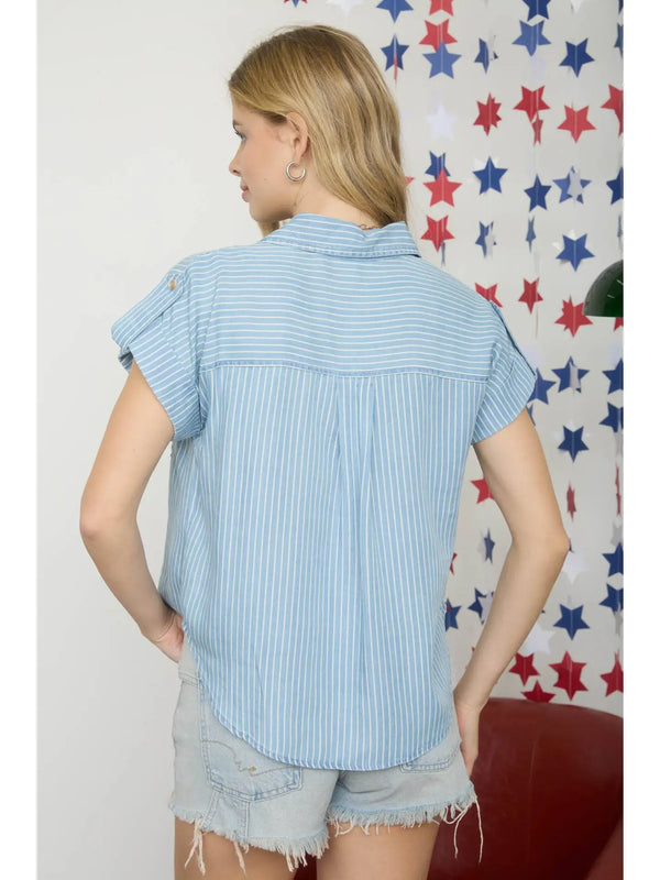 Denim Days Pinstripe Top