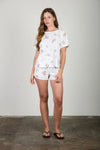 Western Print Drawstring Lounge Shorts