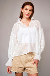 Blue B Peter Pan Collar Peasant Blouse - Blush & Cactus