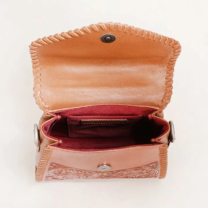 Loyal West Leon Mini Handle Purse - Brown