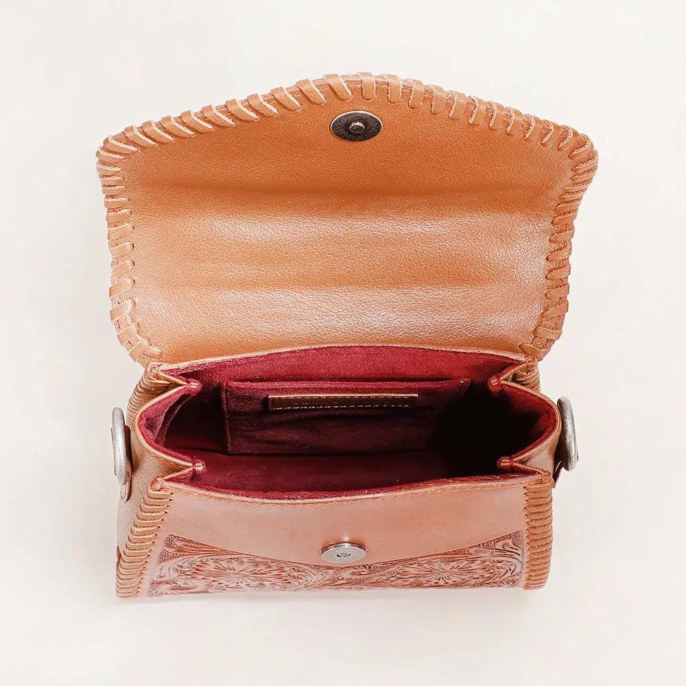 Loyal West Leon Mini Handle Purse - Brown - Blush & Cactus